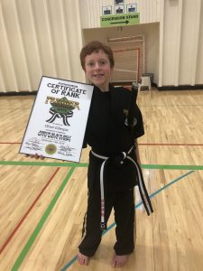 Mr Gillespie Awarded his Jr Blackbelt Septer 2019